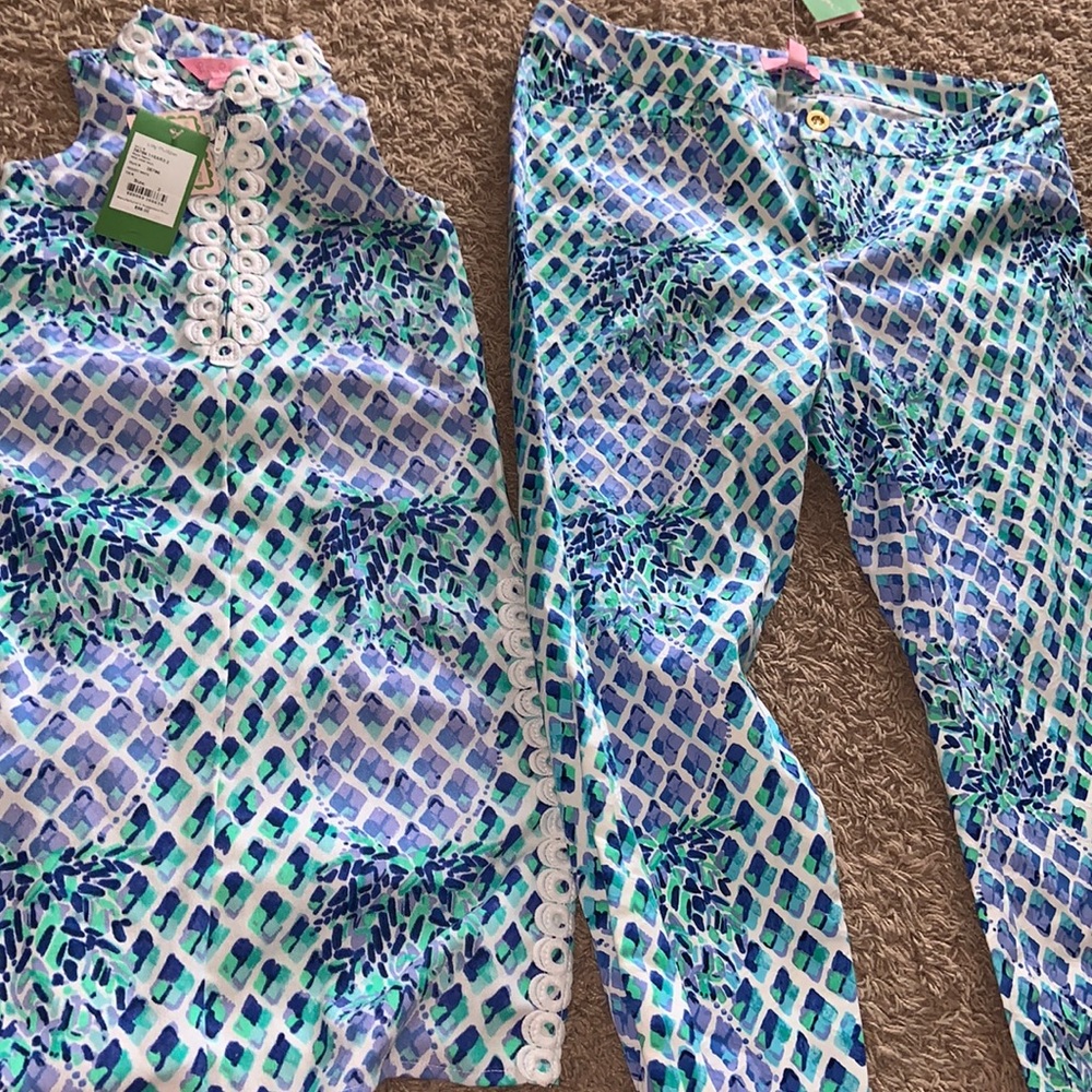 NWT Lilly Pulitzer Mommy and Me Matching Set, Mom Sz 8, Mini Sz 2, Toe In Print